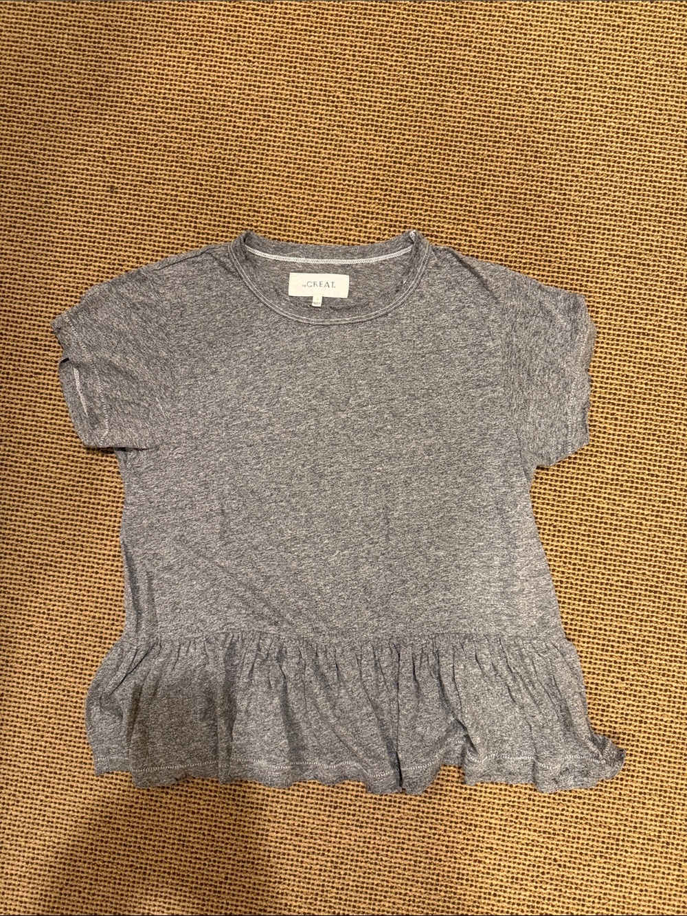 The GREAT- Women’s Gray Ruffle Hem Tee